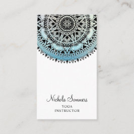 Blue Ombre Mandala Yoga Instructor Business Card Visitenkarte