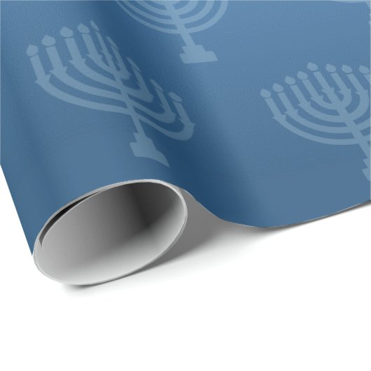 Blue Ombre Menorah Geschenkpapier (Rolleneckpunkt)
