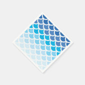 Blue Ombre Mermaid Scales Serviette (Ecke)