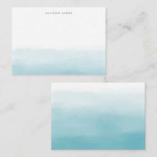 Blue Ombre Mitteilungskarte (Vorne/Hinten)