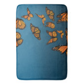 Blue Ombre Monarch Butterflies Badematte (Vorderseite Vertikal)