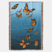 Blue Ombre Monarch Butterflies Decke (Vorderseite Vertikal)