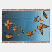 Blue Ombre Monarch Butterflies Decke (Vorderseite)