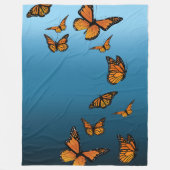 Blue Ombre Monarch Butterflies Fleecedecke (Vorderseite)
