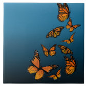 Blue Ombre Monarch Butterflies Fliese (Vorderseite)