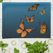 Blue Ombre Monarch Butterflies Geschirrtuch (Gefaltet)