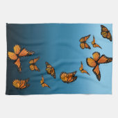 Blue Ombre Monarch Butterflies Geschirrtuch (Horizontal)