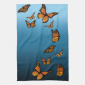 Blue Ombre Monarch Butterflies Geschirrtuch (Vertikal)