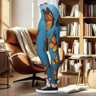 Blue Ombre Monarch Butterflies Leggings