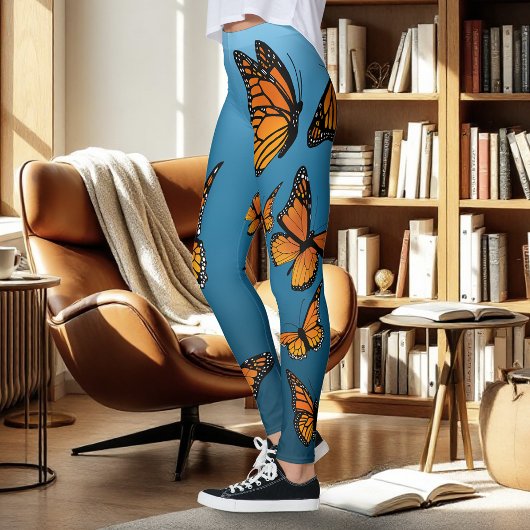 Blue Ombre Monarch Butterflies Leggings