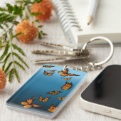 Blue Ombre Monarch Butterflies Schlüsselanhänger (Vorderseite rechts)