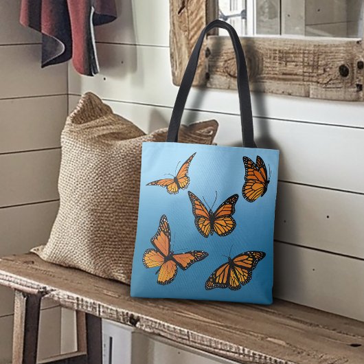 Blue Ombre Monarch Butterflies Tasche