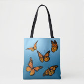 Blue Ombre Monarch Butterflies Tasche (Vorderseite)