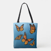 Blue Ombre Monarch Butterflies Tasche (Rückseite)