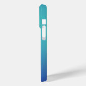 Blue Ombre Monogram Script Modern Case-Mate iPhone Hülle (Rückseite / Links)