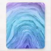 Blue Ombre Muster Agate II Wasserfarbe Mousepad (Vorne)