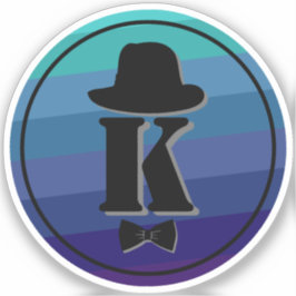 Blue Ombre Name Initial Monogram for Men Aufkleber