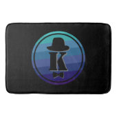 Blue Ombre Name Initial Monogram for Men Badematte (Vorderseite)