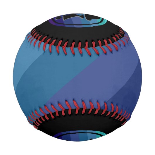 Blue Ombre Name Initial Monogram for Men Baseball (Rückseite)