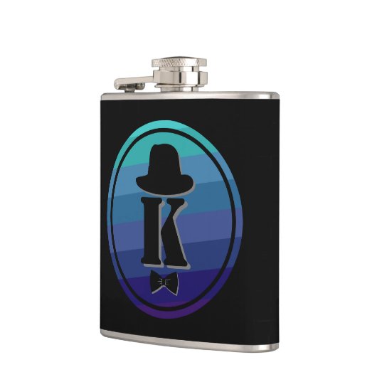 Blue Ombre Name Initial Monogram for Men Flachmann (Links)