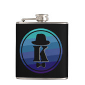 Blue Ombre Name Initial Monogram for Men Flachmann (Vorderseite)