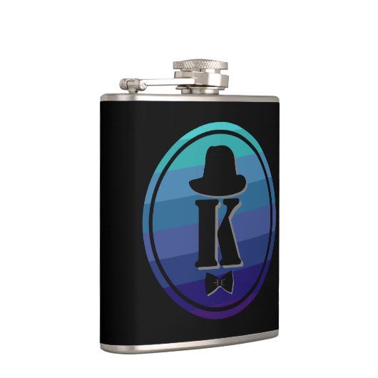 Blue Ombre Name Initial Monogram for Men Flachmann (Rechts)