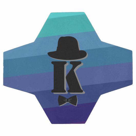 Blue Ombre Name Initial Monogram for Men Fußball (Flach)