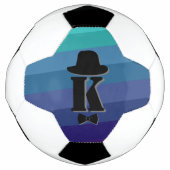 Blue Ombre Name Initial Monogram for Men Fußball (Vorderseite)