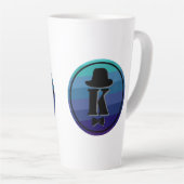 Blue Ombre Name Initial Monogram for Men Milchtasse (Rechte Ecke)