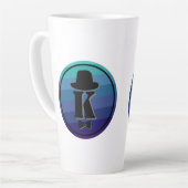 Blue Ombre Name Initial Monogram for Men Milchtasse (Linke Ecke)