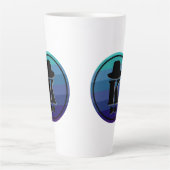 Blue Ombre Name Initial Monogram for Men Milchtasse (Vorderseite)