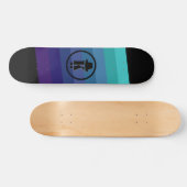 Blue Ombre Name Initial Monogram for Men Skateboard (Horizontal)