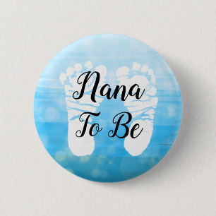 Blue Ombre Nana zu Baby Showknopf Button