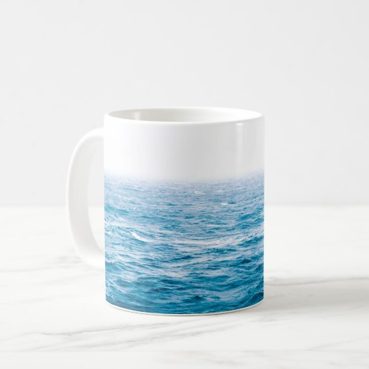 Blue Ombre Ocean Skyline Kaffeetasse (Vorderseite Links)