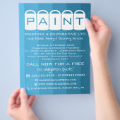 Blue Ombre, Paint Buckets, Maler & Dekorator Flyer (Hand)