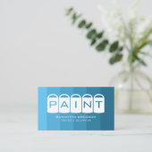Blue Ombre, Paint Buckets, Maler & Dekorator Visitenkarte (Stehend Vorderseite)
