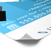 Blue Ombre & Paint Roller, Painter & Decorator Poster (Ecke)