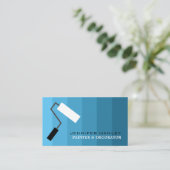 Blue Ombre & Paint Roller, Painter & Decorator Visitenkarte (Stehend Vorderseite)