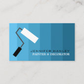 Blue Ombre & Paint Roller, Painter & Decorator Visitenkarte (Vorderseite)