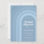 Blue Ombre Retro Script Boho Rainbow Brautparty Einladung (Vorderseite)