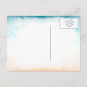 Blue ombre Save the Date Postkarten (Rückseite)