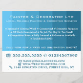 Blue Ombre Streifen, Maler und Dekorator Flyer (Vorne)
