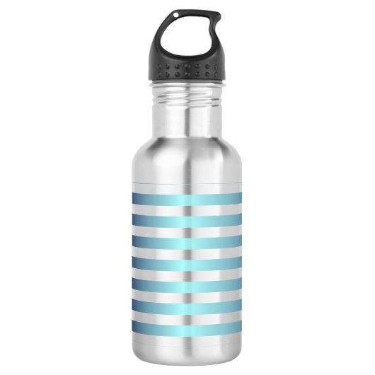 Blue Ombre Stripes Edelstahlflasche (Vorderseite)