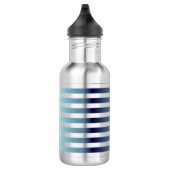 Blue Ombre Stripes Edelstahlflasche (Rechts)