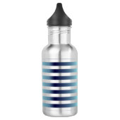 Blue Ombre Stripes Edelstahlflasche (Links)