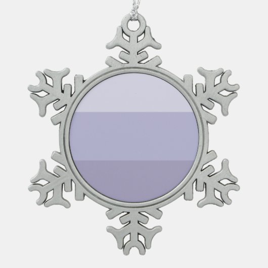 Blue Ombre Striping Schneeflocken Zinn-Ornament (Vorderseite)