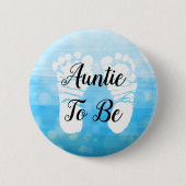 Blue Ombre Tante to be Baby Showknopf Button (Vorderseite)