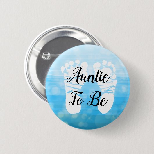 Blue Ombre Tante to be Baby Showknopf Button (Vorne & Hinten)