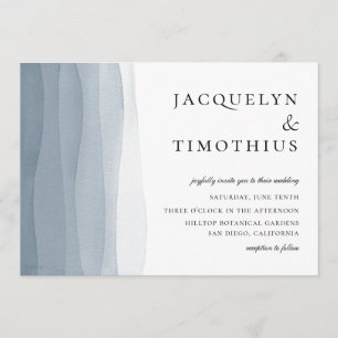 Blue Ombre Wasserfarbenhochzeit Einladung