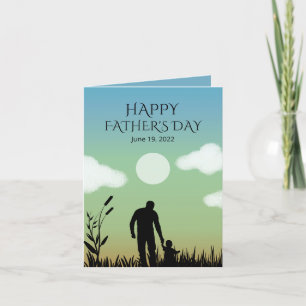 Blue Ombre Watercolor Happy Vatertag Card Feiertagskarte